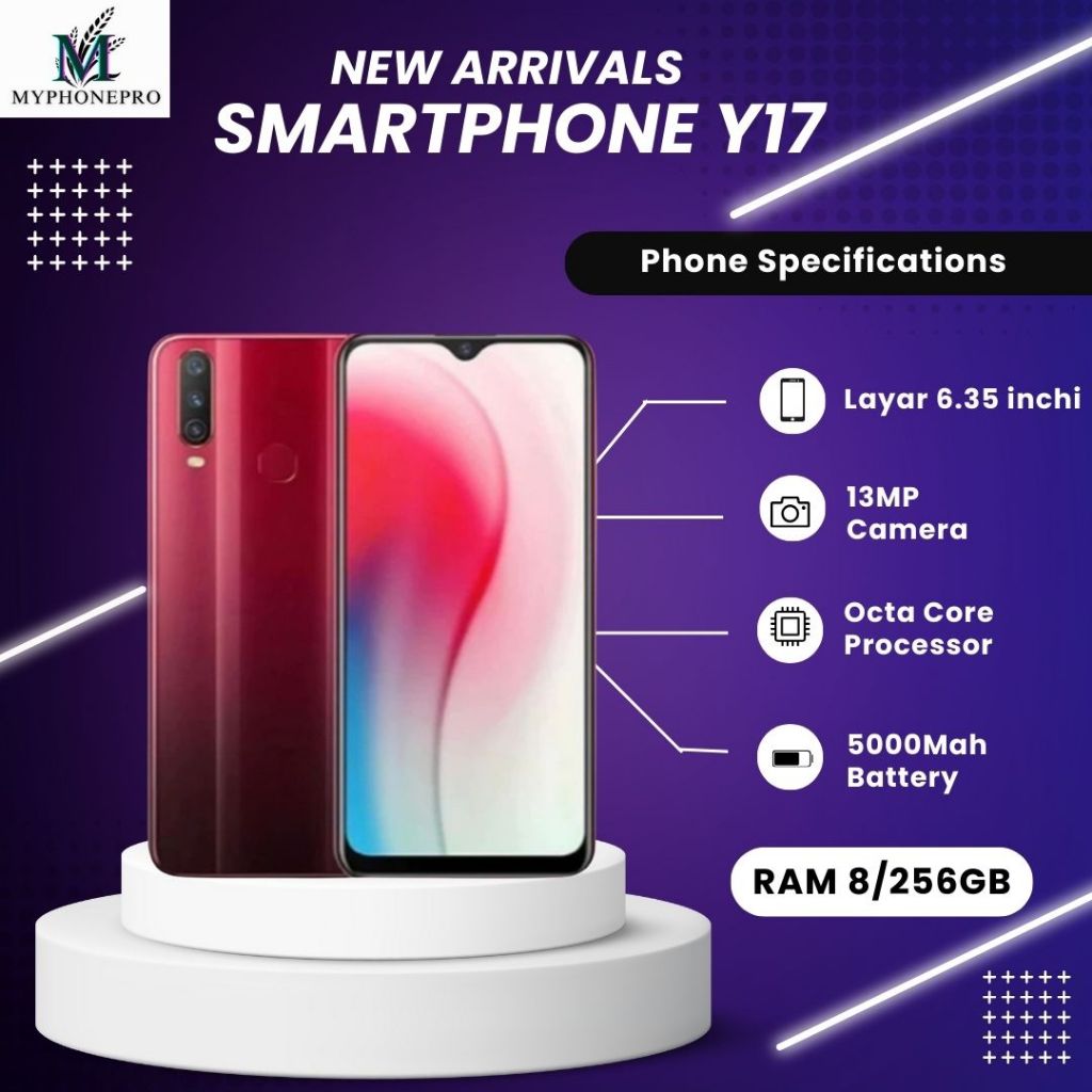 HP VIVO Y17 RAM 8 ROM 256GB Smartphone 4G LET 6.35 Inches Dual SIM Garansi 1 Tahun