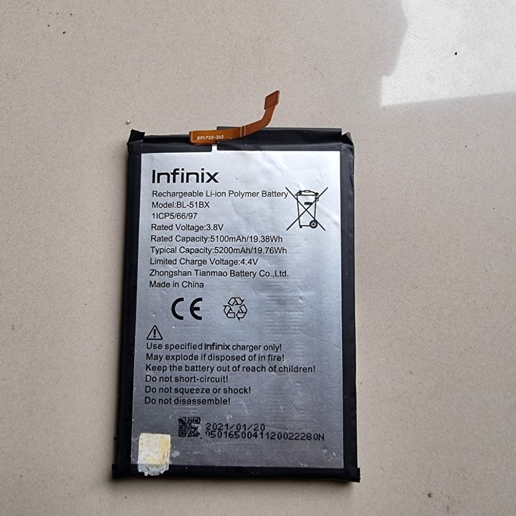 Promo  Batre Baterai Infinix Hot 10 Model BL-51BX original 5200 mah cabutan normal mulus  normal sia