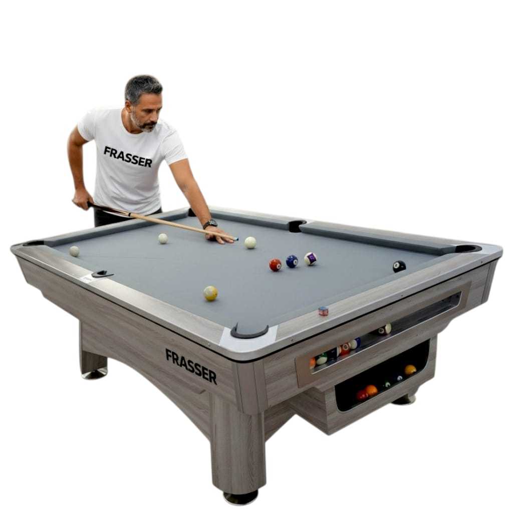 Meja Billiard Pool Table 7 Feet Free Stick Bola Kapur Coin Segitiga Mitra