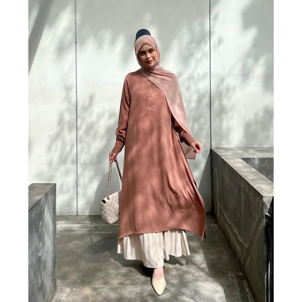 Elmiza - Inara Tunik Tunik Remaja Bahan Premium Rayon Twill Polos Wanita Nyaman Elegant Adem