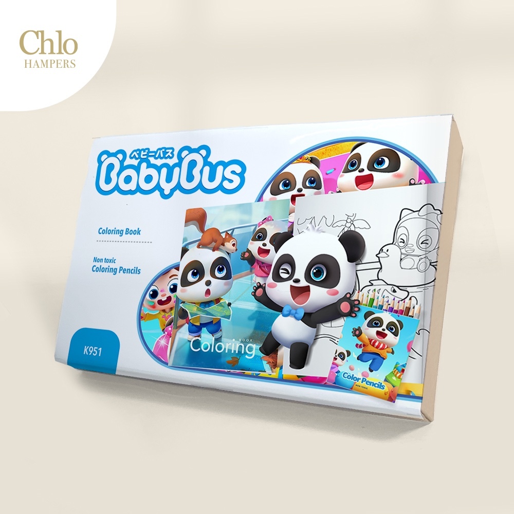 K951 Babybus - Souvenir Ulang Tahun Anak Buku Mewarnai Dan Pensil Warna ( Baby Bus Kiki Miumiu Miu R