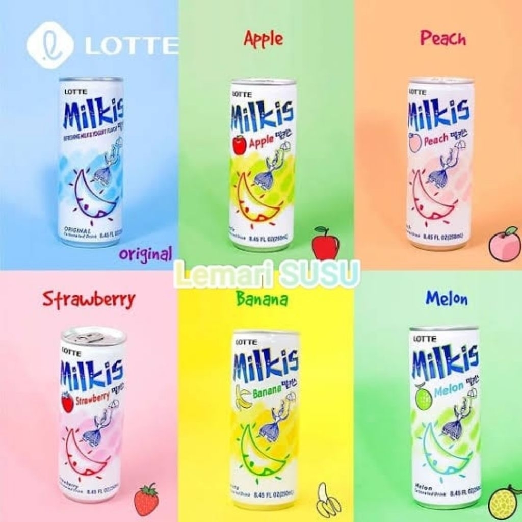 Lotte milkis/Lotte chilsung cider/Lotte refreshing water/Lotte soda/Lotte Ceylon tea/Lotte coffee/Lo
