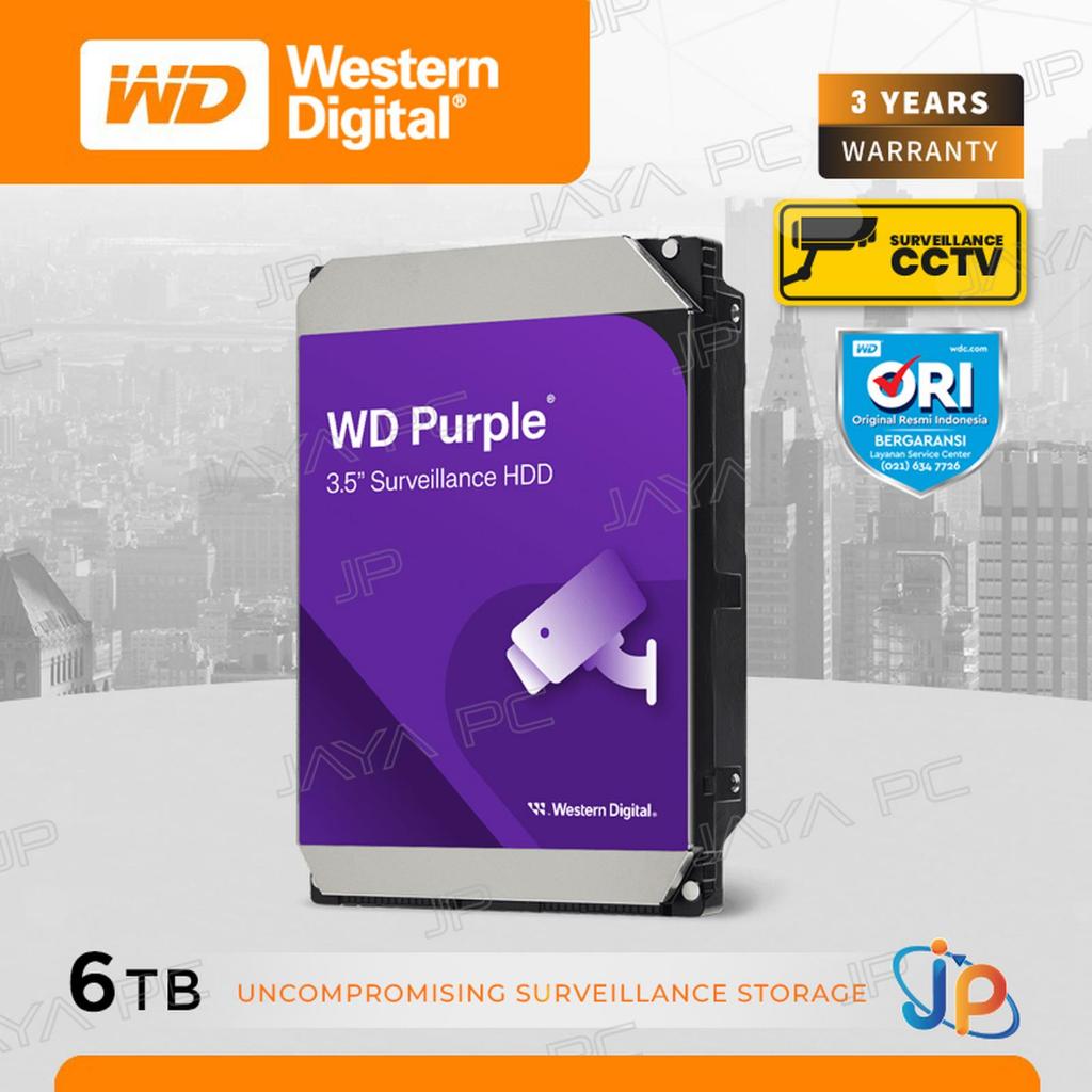 WD Purple Surveillance 6TB 3.5" HDD/ HD/ Hardisk/ Harddisk Internal CCTV