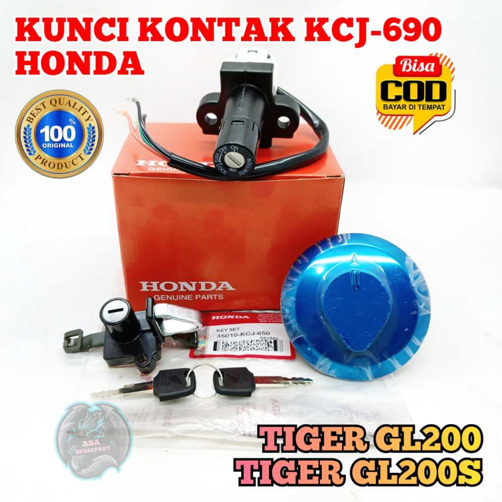 Kunci Kontak KCJ 690 Motor Honda Tiger 2000 Konci Tutup Tangki Stop Kontak Keyset Key set Penutup Te
