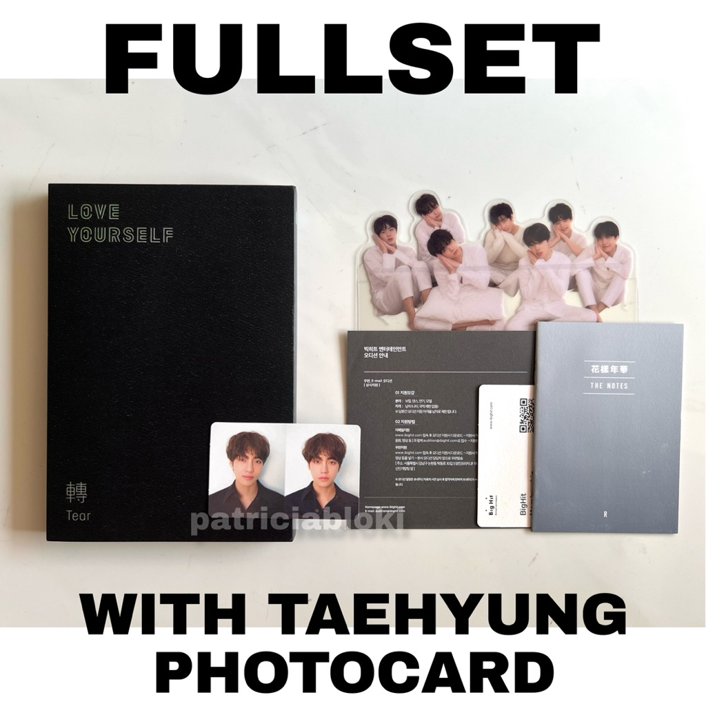 Fullset Album BTS Love Yourself Tear R Ver With V Taehyung Photocard Pc Unsealed Preloved RM Jhope J