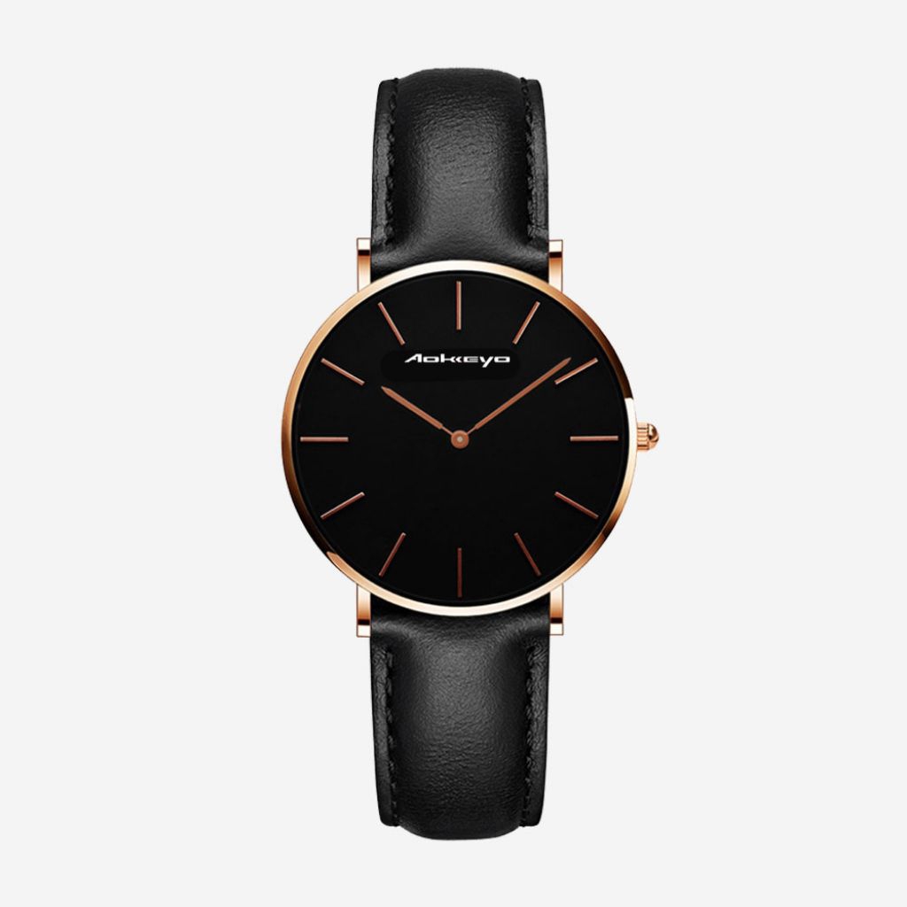 Aokeyo J89 jam tangan pria kulit original tipis Quartz