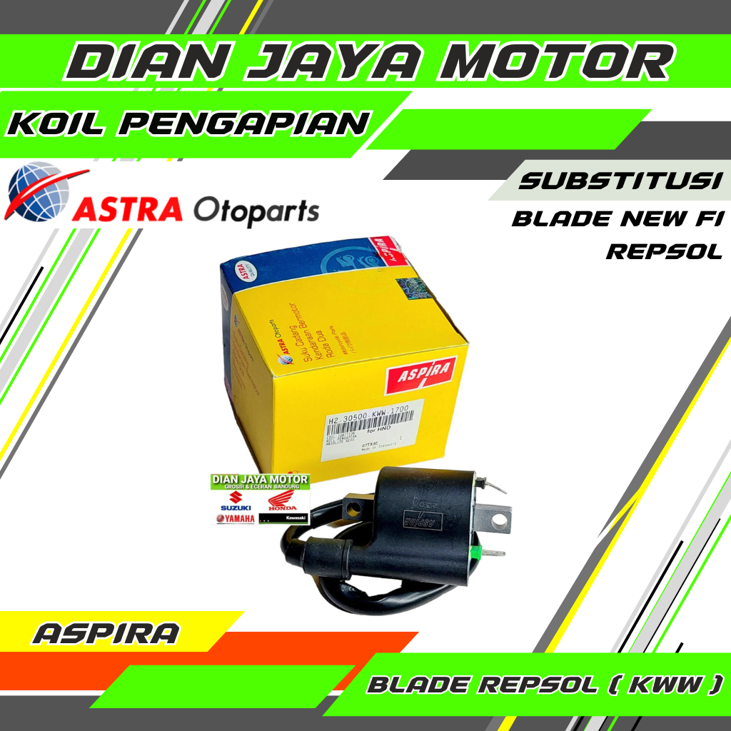 Koil Revo Absolute ASPIRA  KWW HONDA BLADE BLADE NEW REVO ABSOLUT ORI Coil Pengapian ASTRA ASPIRA H2