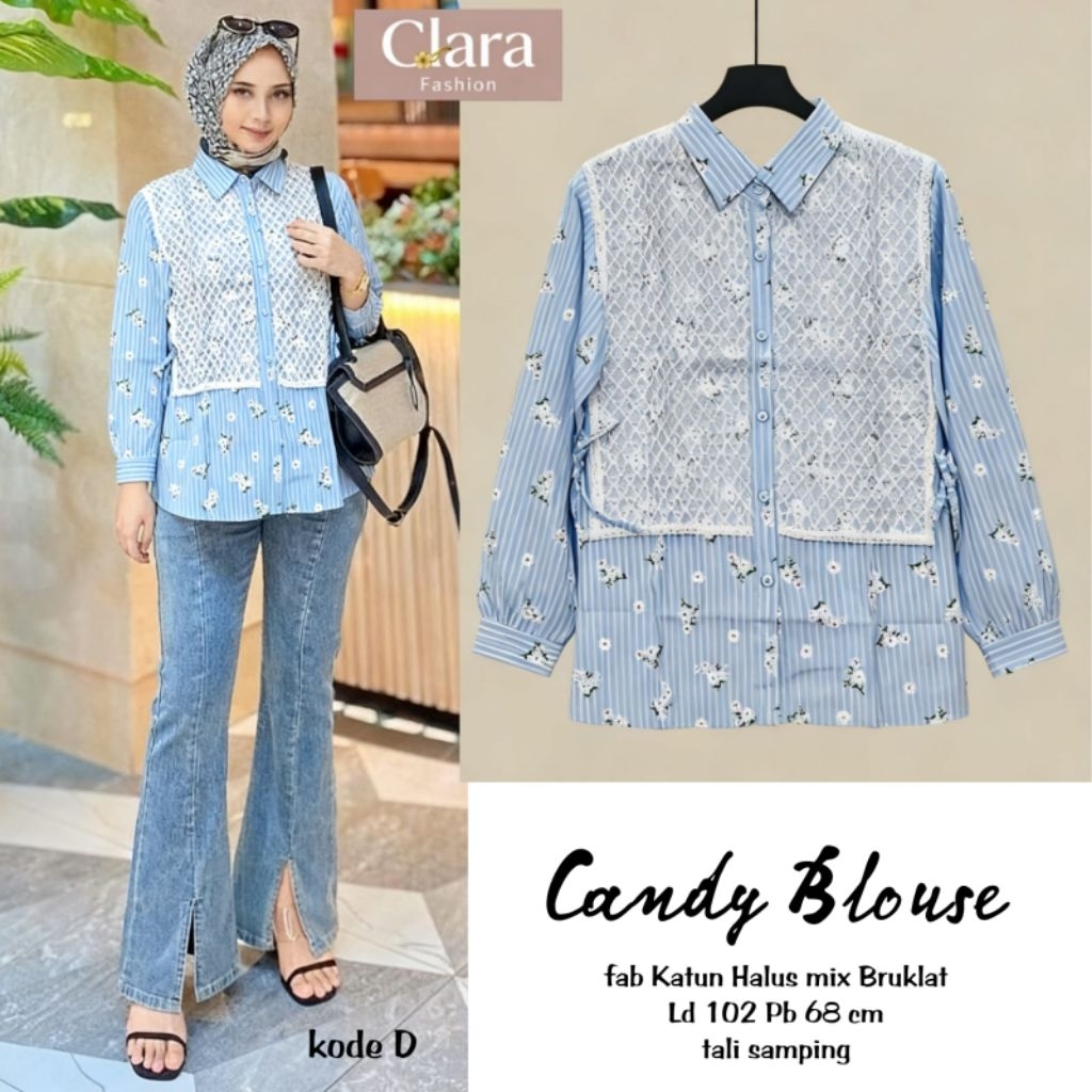 Clara -Candy Blouse Wanita Katun Zara HQ X Bordir
