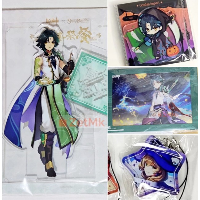 [Set of 4] Genshin Impact Xiao Sweet Paradise Acrylic Stand Standee Shikishi Q-ver Halloween