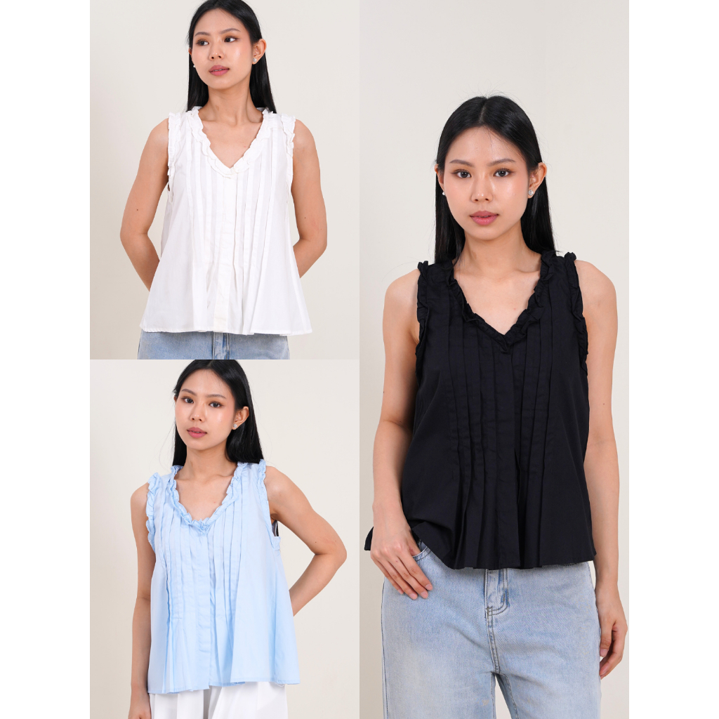 MOSHE - Vaia Ruffle Top | Atasan Ruffle | Atasan Wanita