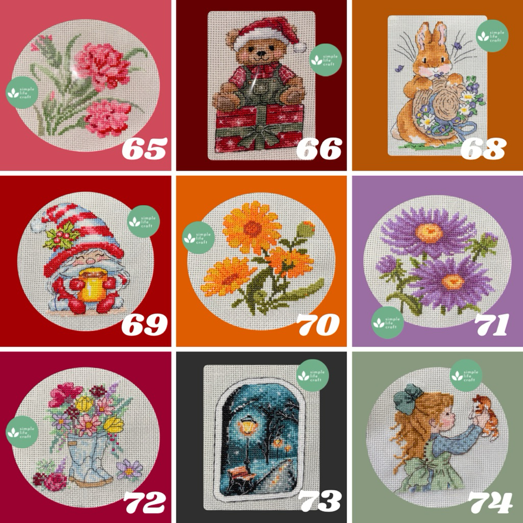 Kristik Cross Stitch Sudah Jadi Bunga Pemandangan Custom Handmade New