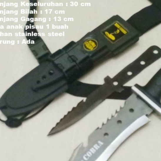 PISAU SANGKUR COBRA PISAU RAMBO ORIGINAL BAJA / Pisau Dapur Anti Karat Pisau Beranak King Cobra - Pi
