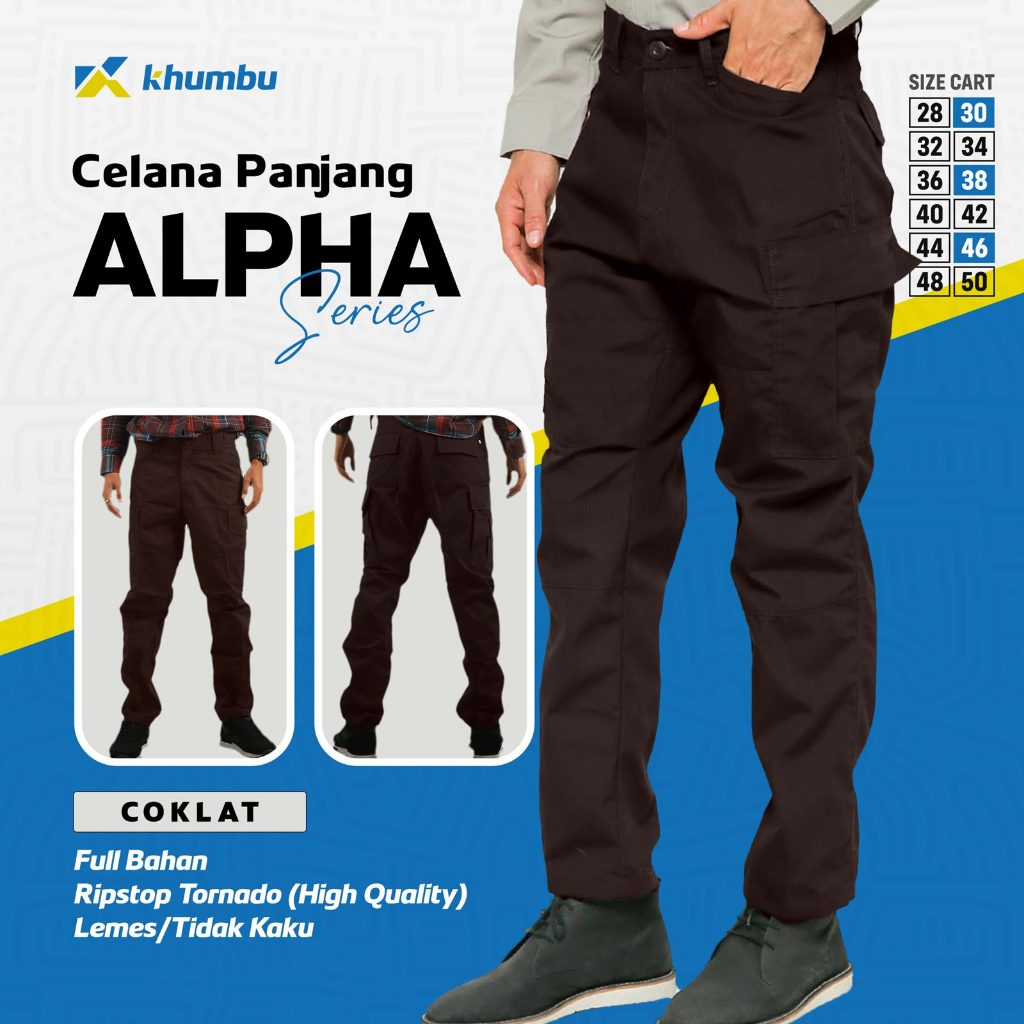 Celana PDL Tactical Panjang Pria Warna COKLAT PRAMUKA - Celana Outdoor Pramuka Pecinta Alam Khumbu