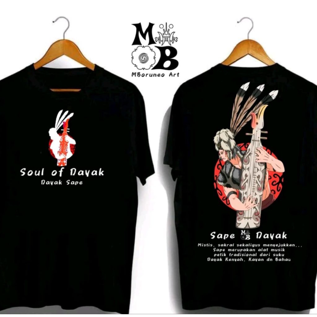 Kaos Soul Of Dayak Dayak Sape Kaos Distro Unisex