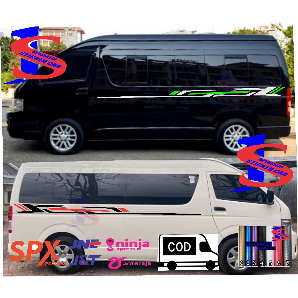 stiker sticker list body samping mobil toyota hiace stiker cutting mobil toyota hiace