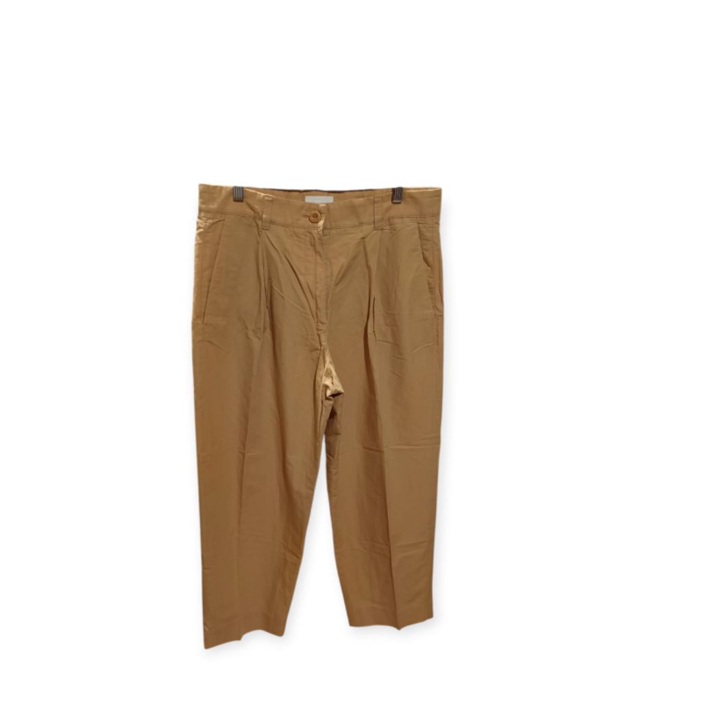 Cos Khaki Cotton Midi Pants