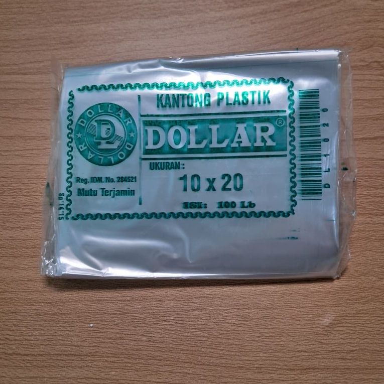 Plastik Dollar Bening Ukuran 10x20 5Pak (1Pak isi 100 Lembar)