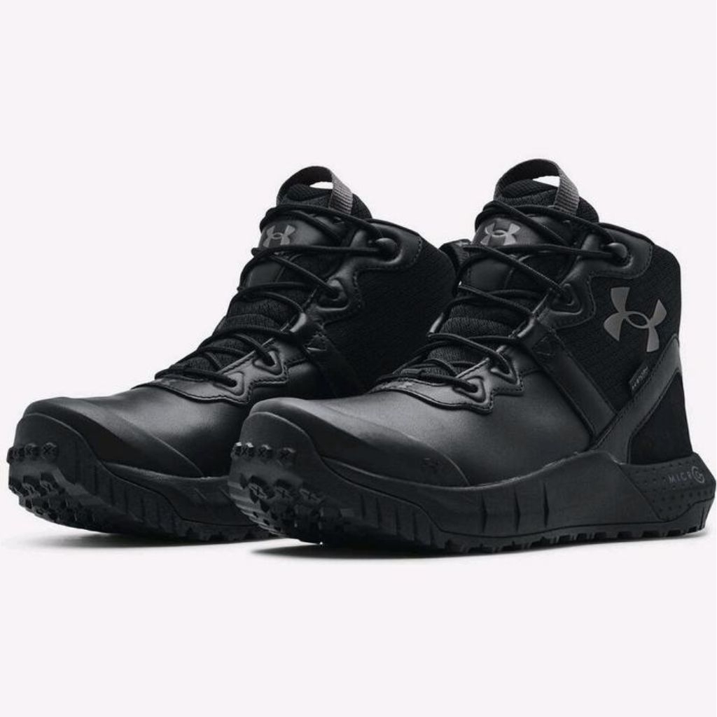 Sepatu Hiking UA Micro G Valsetz Zip Mens Military And Tactical Boots/Black - Black, 40
