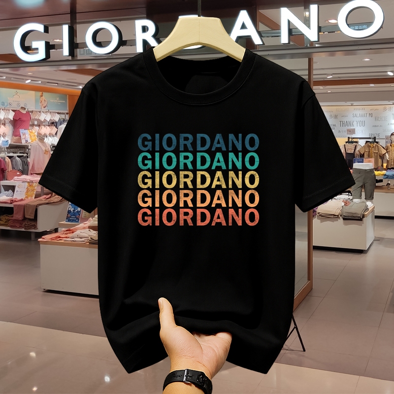 Kaos GIORDANO Pria Original Katun Berkualitas Gaya Minimalis T-shirt