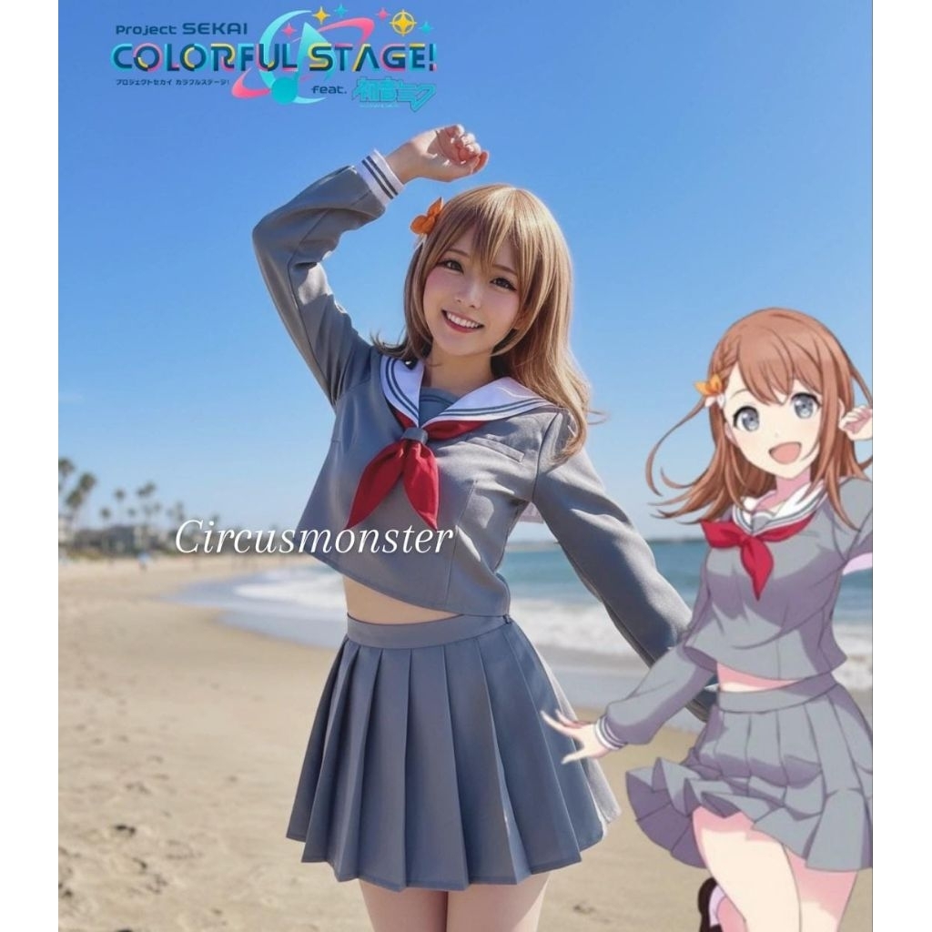 FULLSET COSPLAY Hanasato Minori Project Sekai seifuku DENGAN WIG