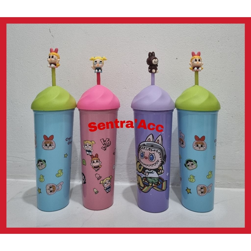 Tumbler Botol Minum Stainless Steel Aneka Karakter + sedotan non transparan