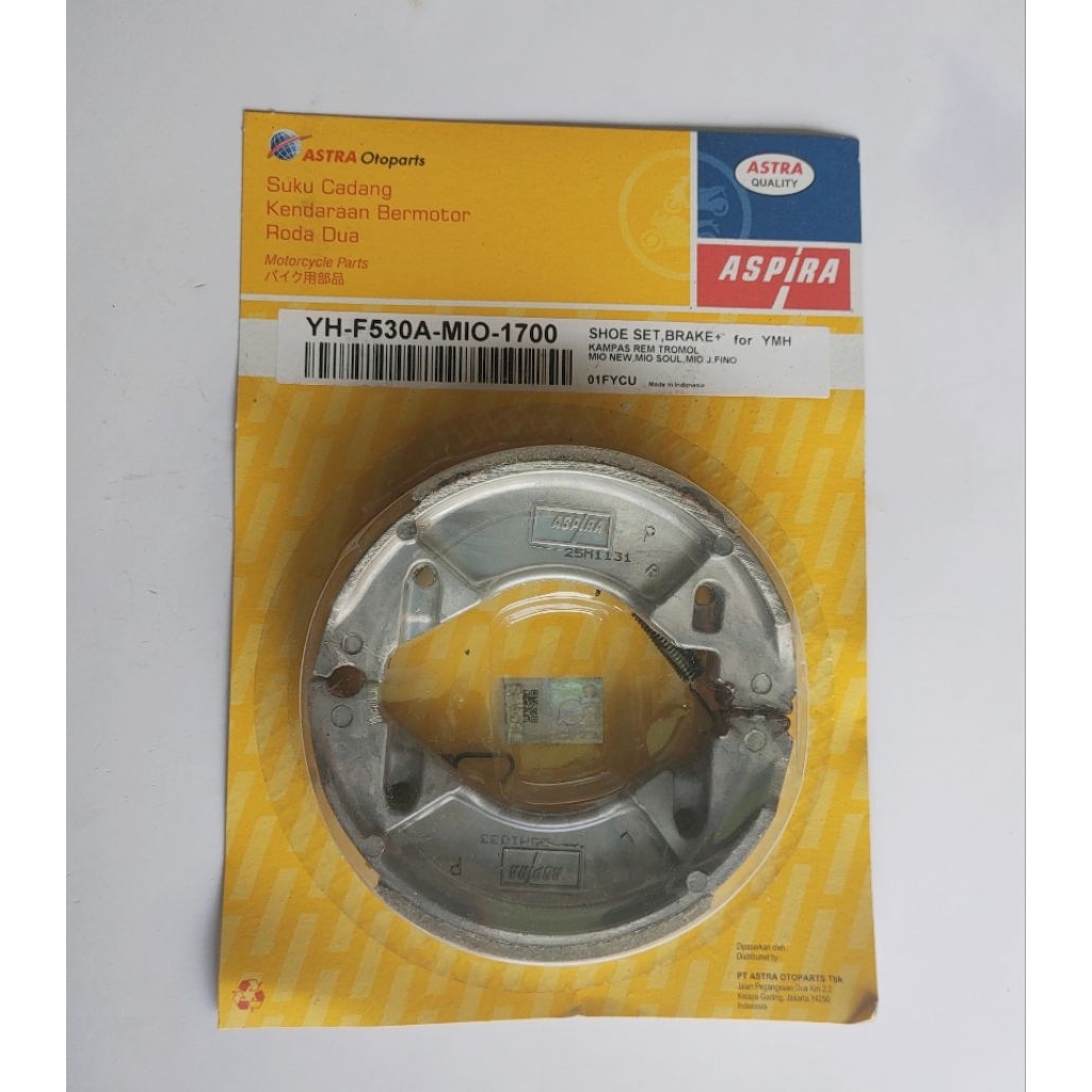 kampas rem belakang Vega ZR +,per aspira