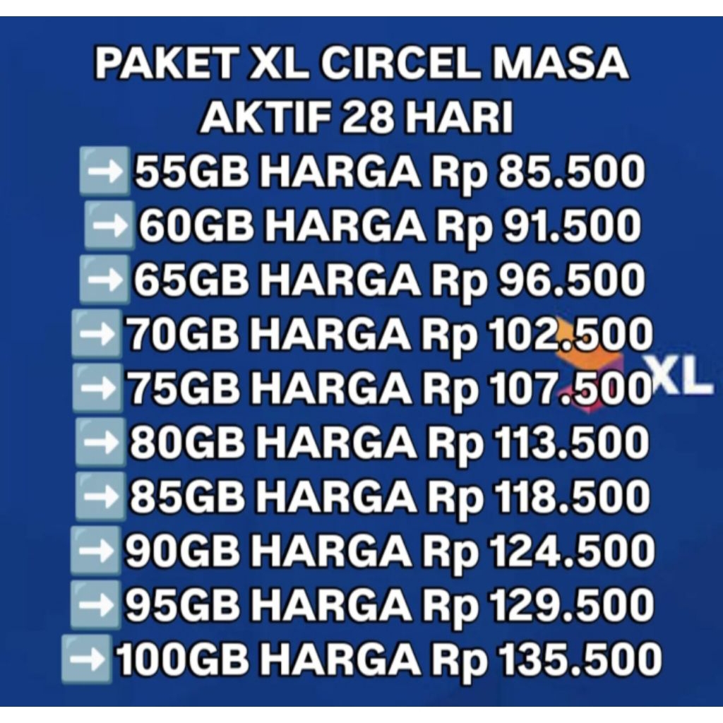 Kuota XL Circle Murah 24 Jam 28Hari