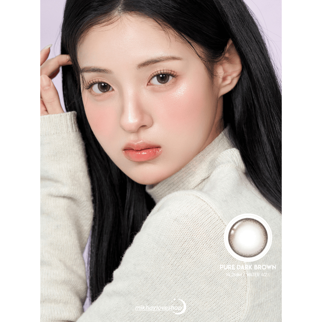 [1pc] MIKHAYLOVE Softlens 14.2mm ODDIS Pure Dark Brown Premium Soft Lens Deep Chestnut [Normal upto