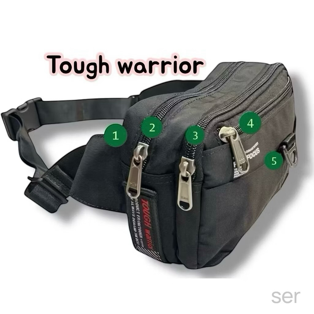 ORIGINAL TOUGH WARRIOR TAS PINGGANG PRIA /Tas Slempang pria tough warrior Nilon Bahan Tebal 8047