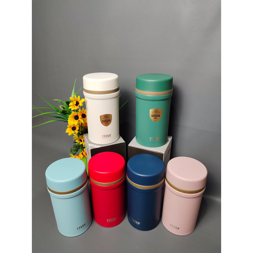TYESO Portable Food Jar 600ml - Botol TYESO Thermos Travel Mug Cup Stainless Steel - Tumbler TYESO T