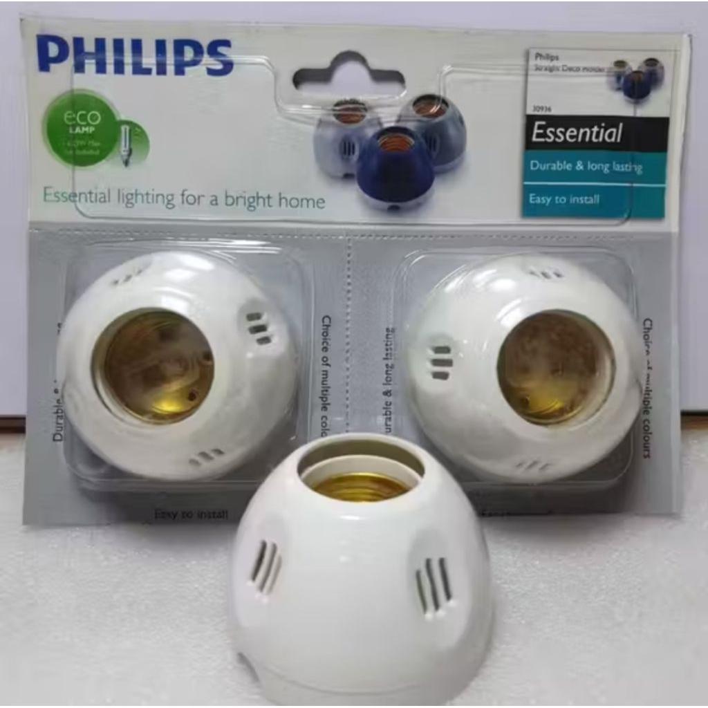 Fitting Plafon PHILIPS | Deco Holder - Warna Putih [ Original ]