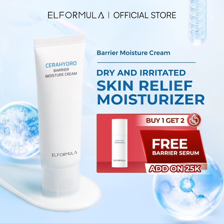 ELFORMULA CeraHydro Barrier Repair Moisture Cream - Pelembab Wajah dengan Ceramide & Centella Krim u