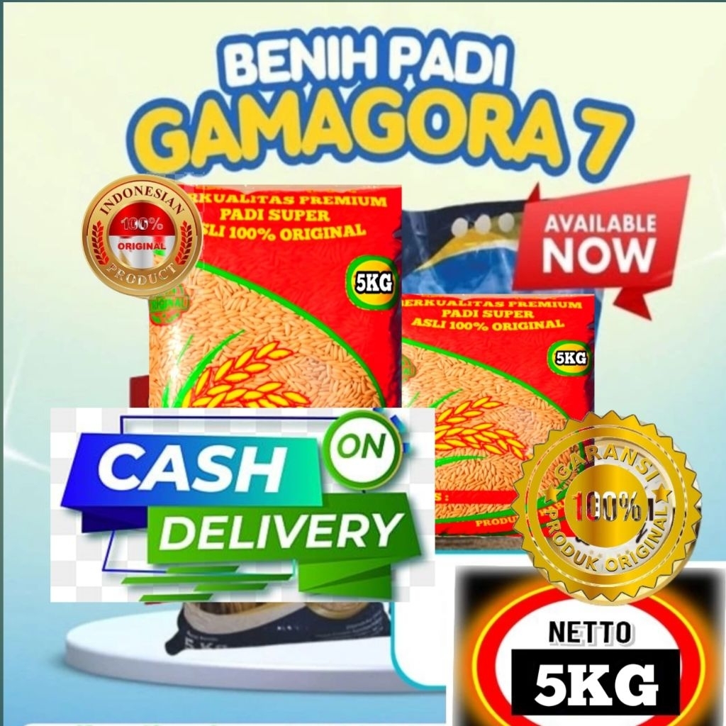 benih padi GAMAGORA 7 super paling unggul terbaru berkualitas kemasan 5 kg
