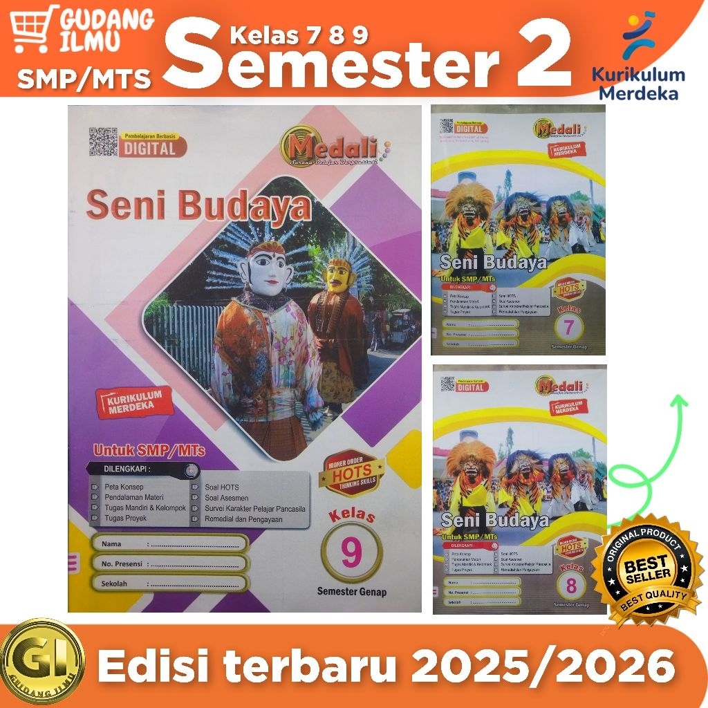 lks SENI BUDAYA SMP/MTS Kelas 7 8 9 Semester 2 kurikulum merdeka l medali