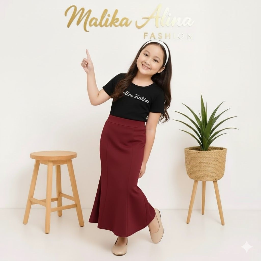 ROK PANJANG ANAK ROK SPAN MOTIF DUYUNG ROK POLOS ANAK