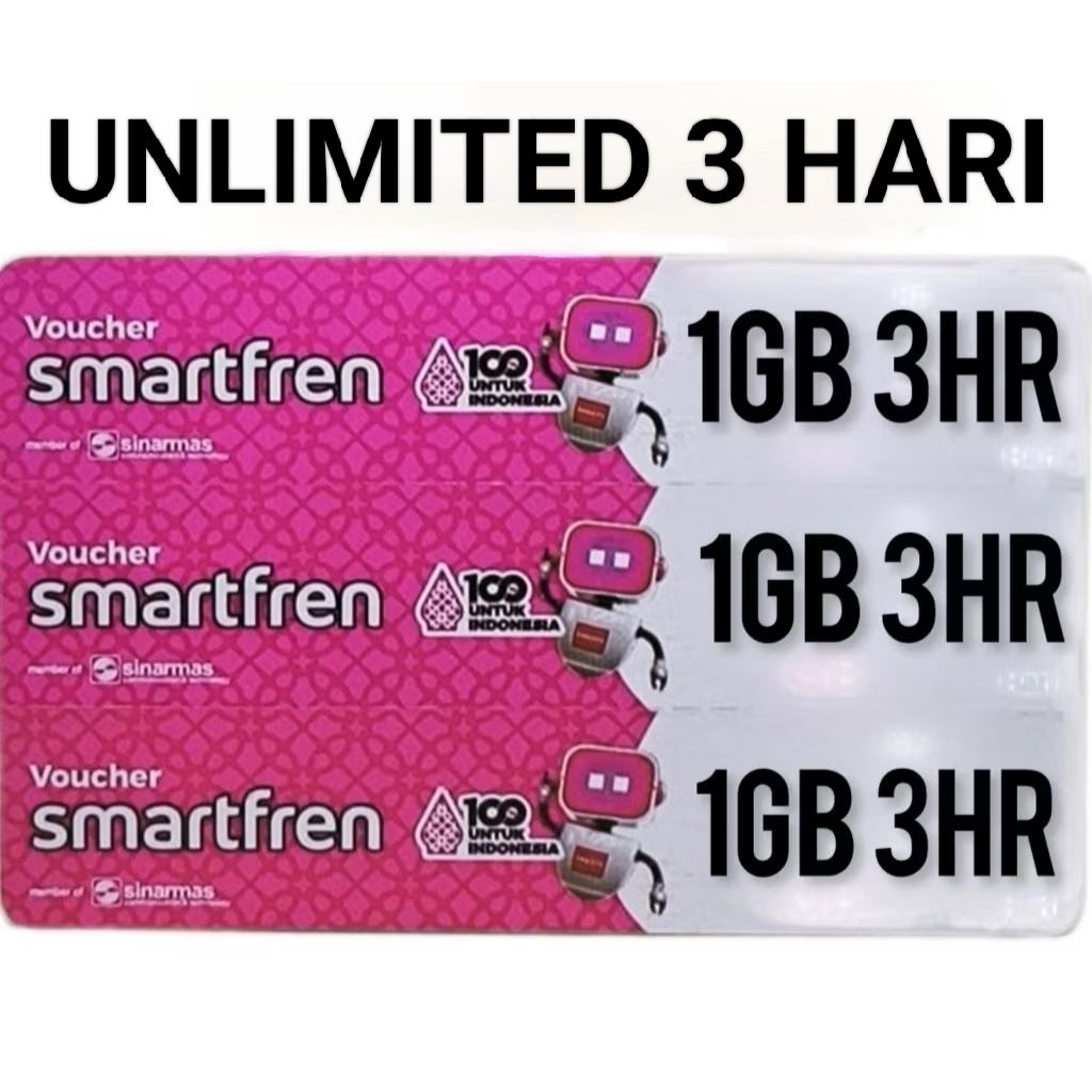 KUOTA DATA SMARTFREN UNLIMITED FUP 1GB 3 HARI