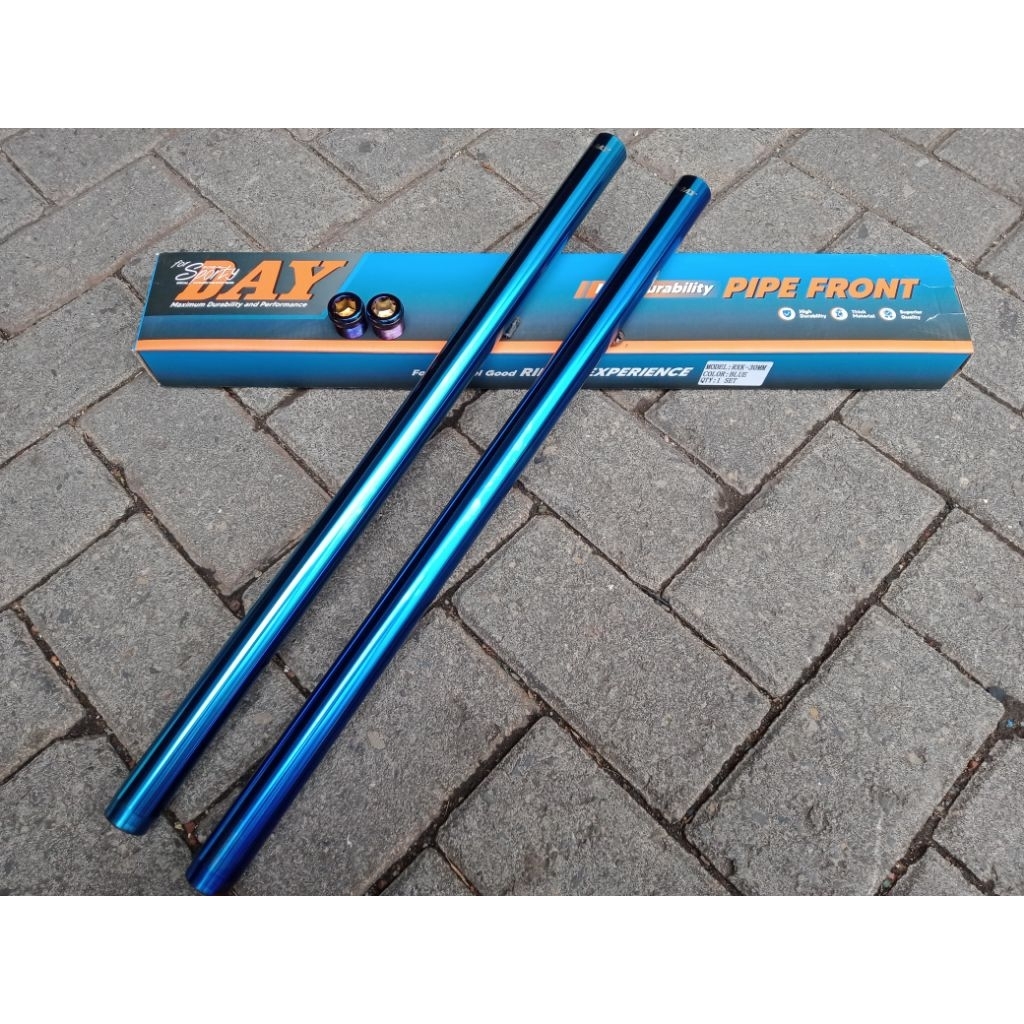 as shock skok shockbreaker depan RX king warna blue biru gold emas ukuran as 30