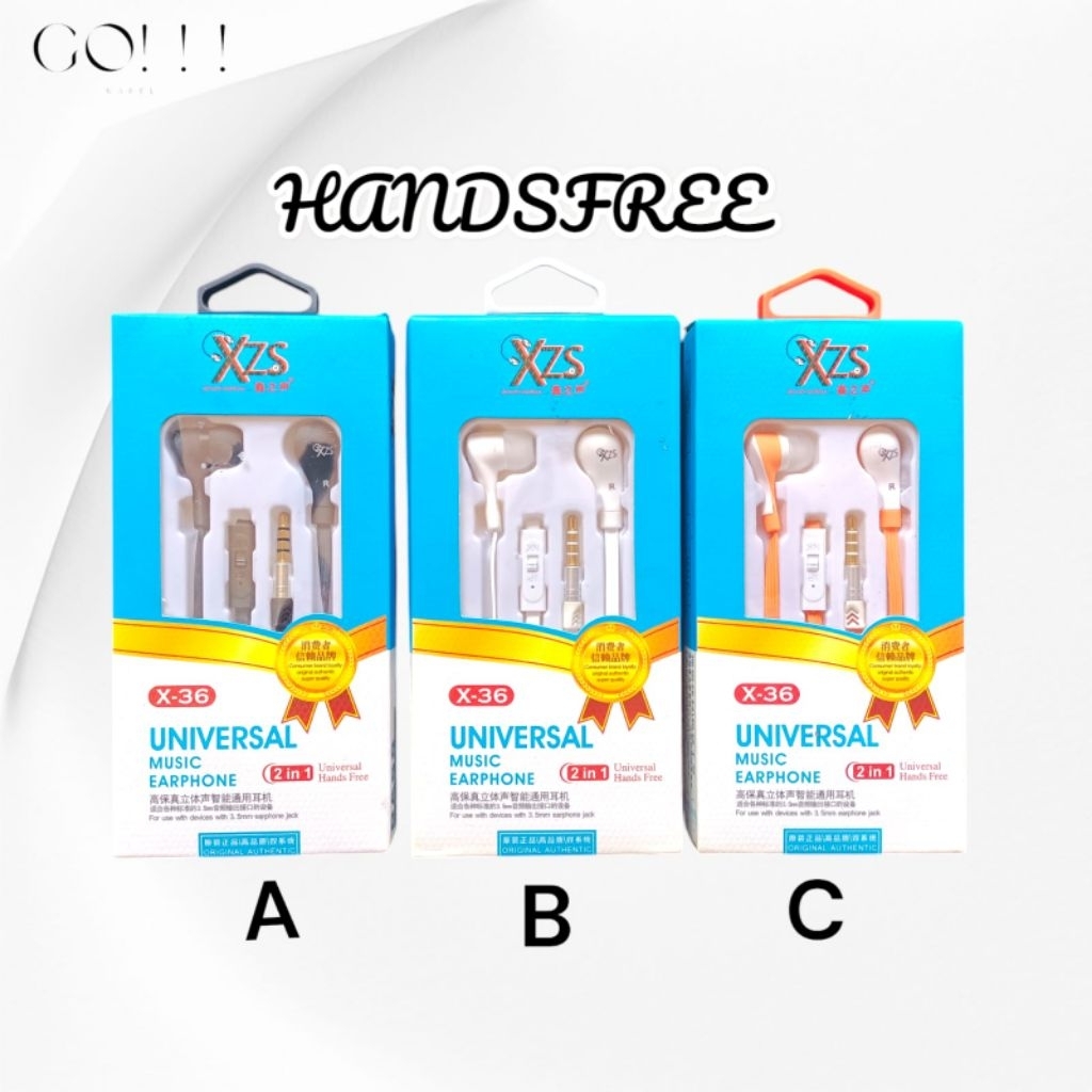 Earphone Headset Handsfree XZS Mega Bass Jack Aux 3.5mm