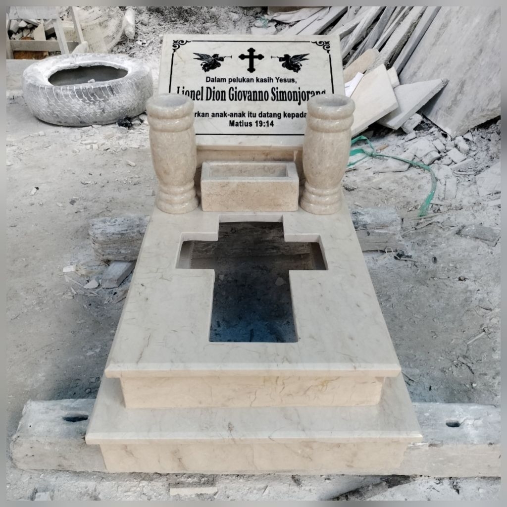 Kijing Makam Kristen Anak / Bayi Marmer ( ukuran bisa custom )