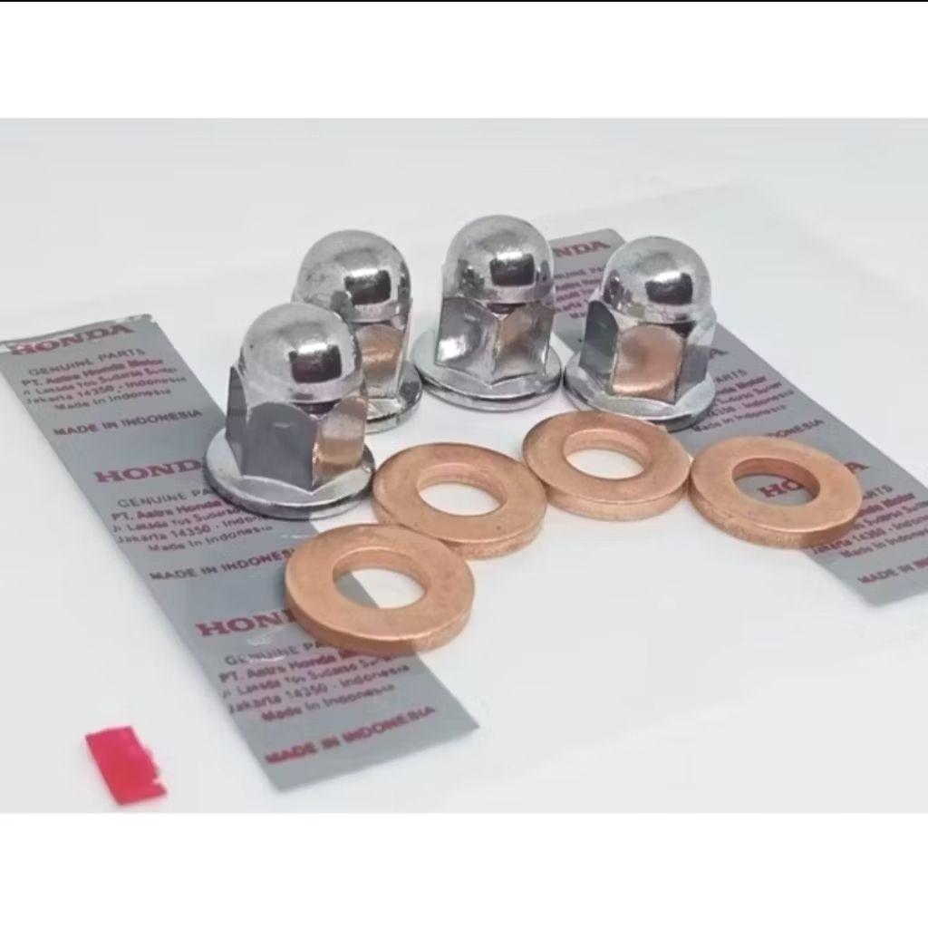 Satu Set Mur Head Plus Ring Silinder Head Tembaga Supra X Fit Grand Astrea Prima Legenda Impressa As