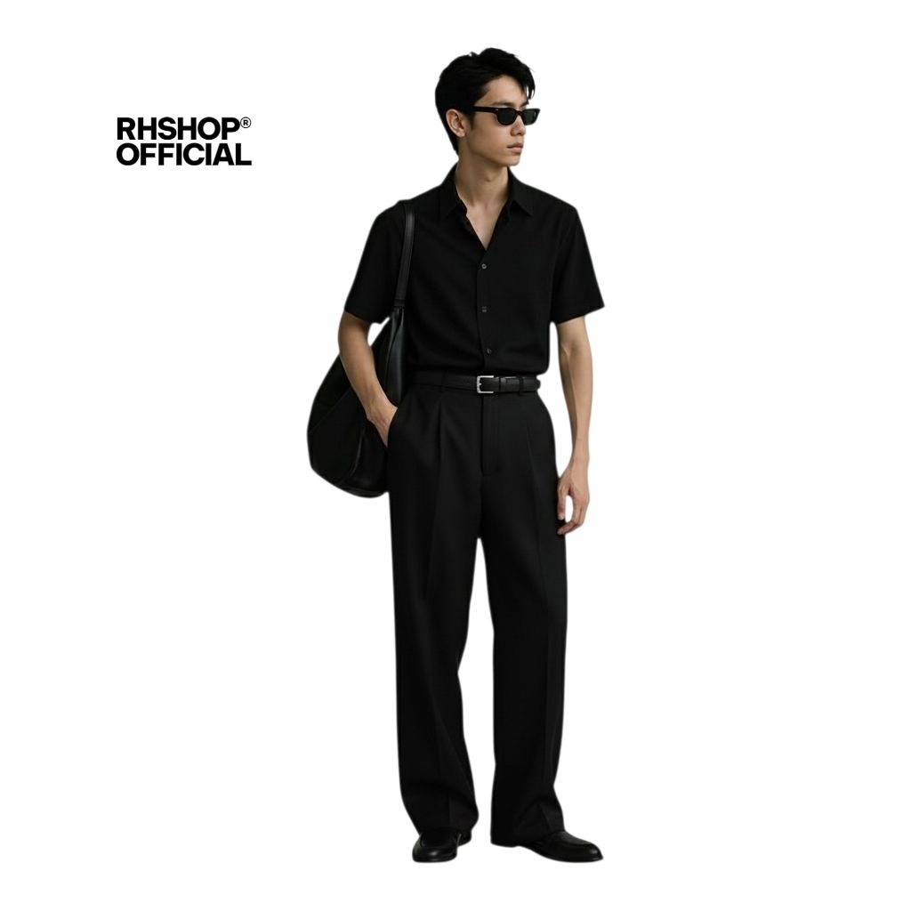 Celana Formal Pria wide Pants Pinggang Stretch