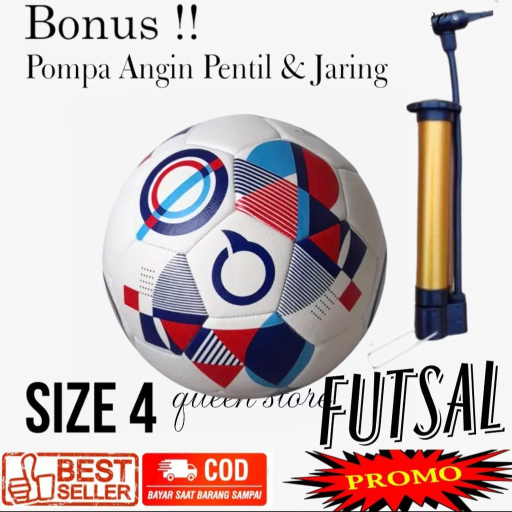 Bola Futsal Size 4 Ortuseight Bonus Pompa Pentil dan Jaring Bola