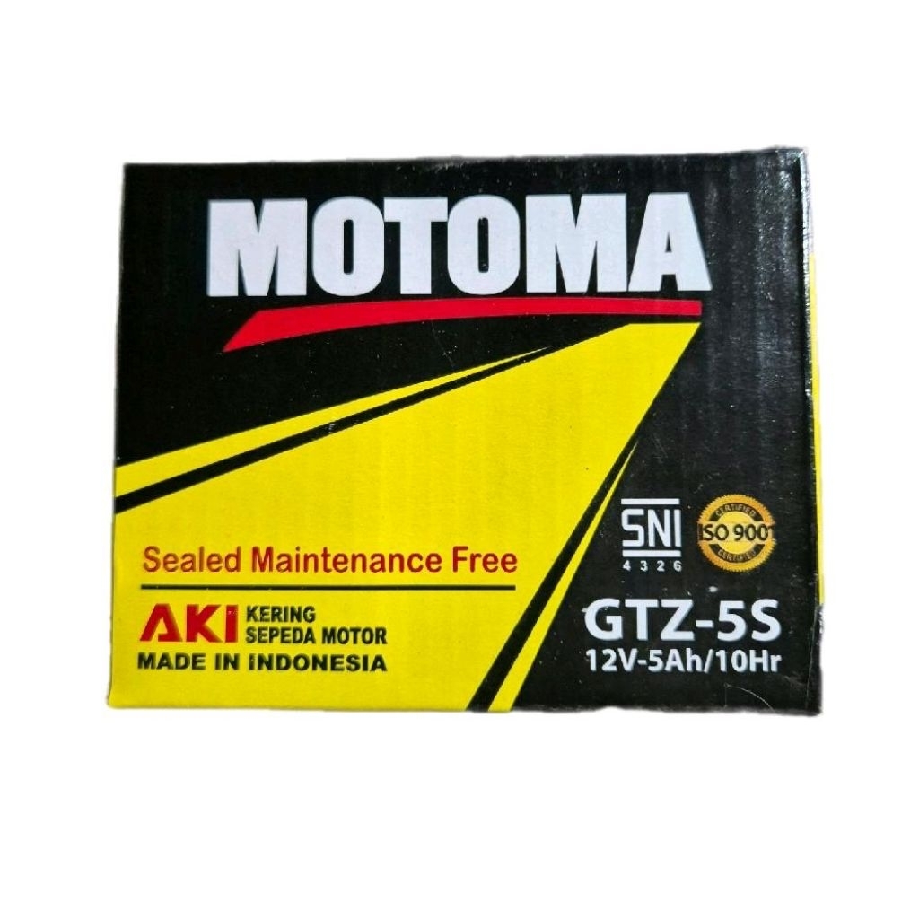 Aki Motor Kering MOTOMA GTZ-5S 12V 5Ah | Aki MF SNI