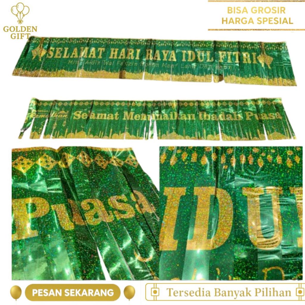 anner Backdrop Idul Fitri Selamat Ibadah Idul Fitri Puasa Garland Ornamen Idul Fitri Ramadhan Grosir