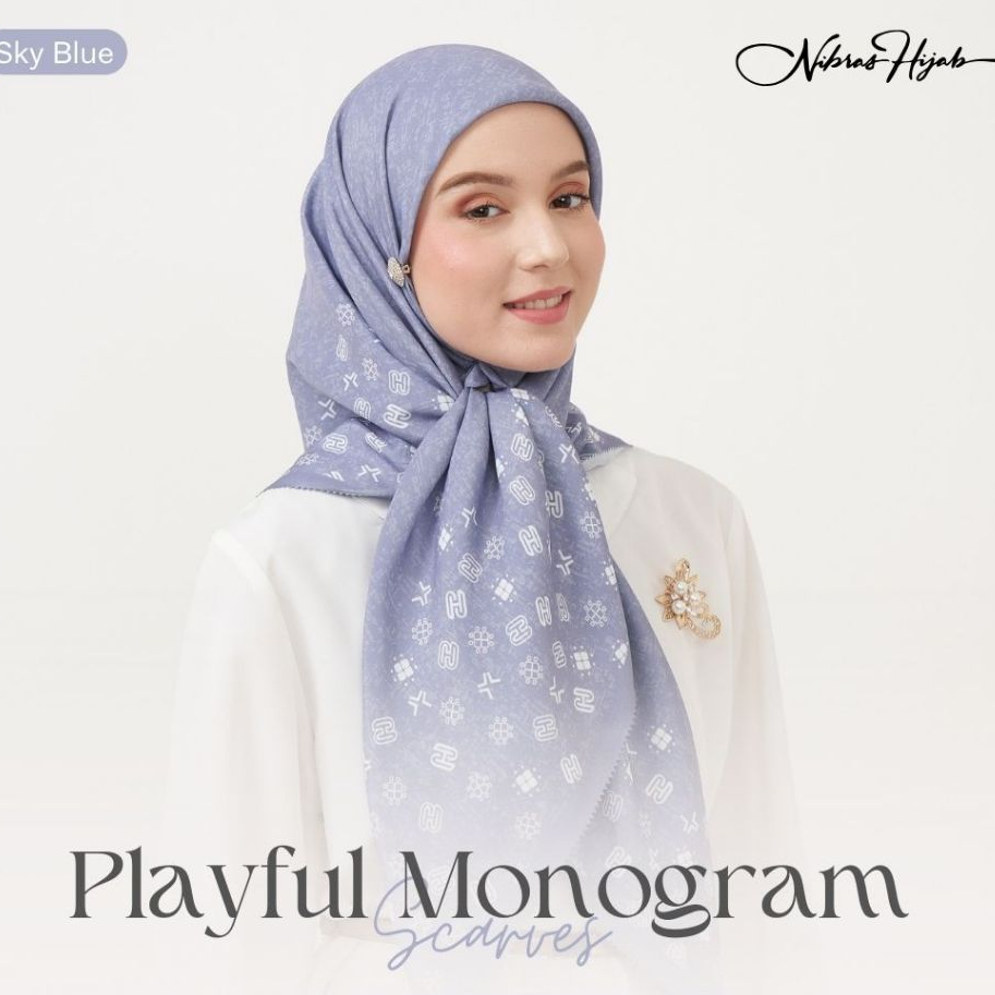 Hijab Segi Empat Motif Premium | Nibras Hijab