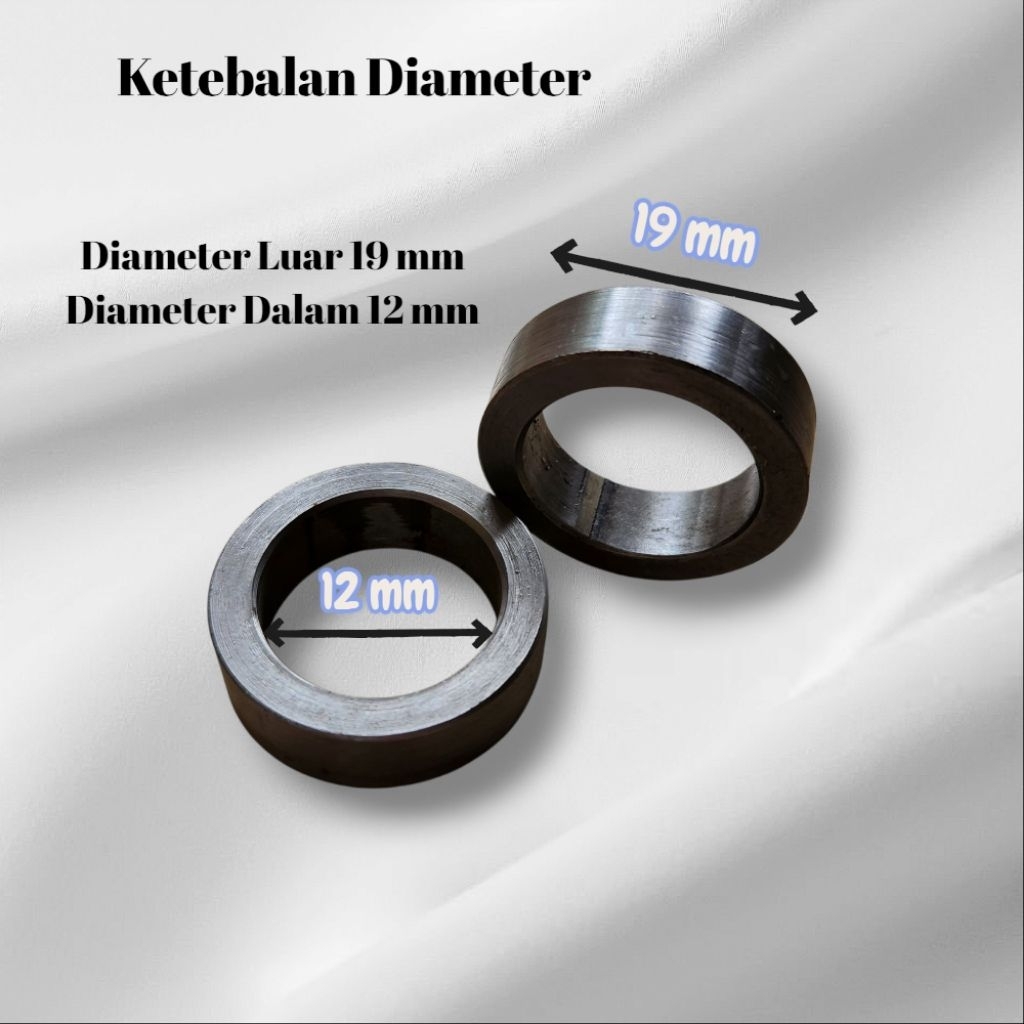 Ring As Besi Diameter Luar 19 Mili Diameter Dalam 12 Mili
