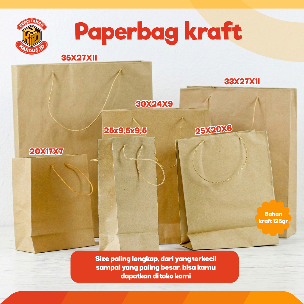 Paper Bag Tali Polos Coklat | Paperbag Murah | Tas Kertas Kecil Mini Souvenir Kado Makanan Kue