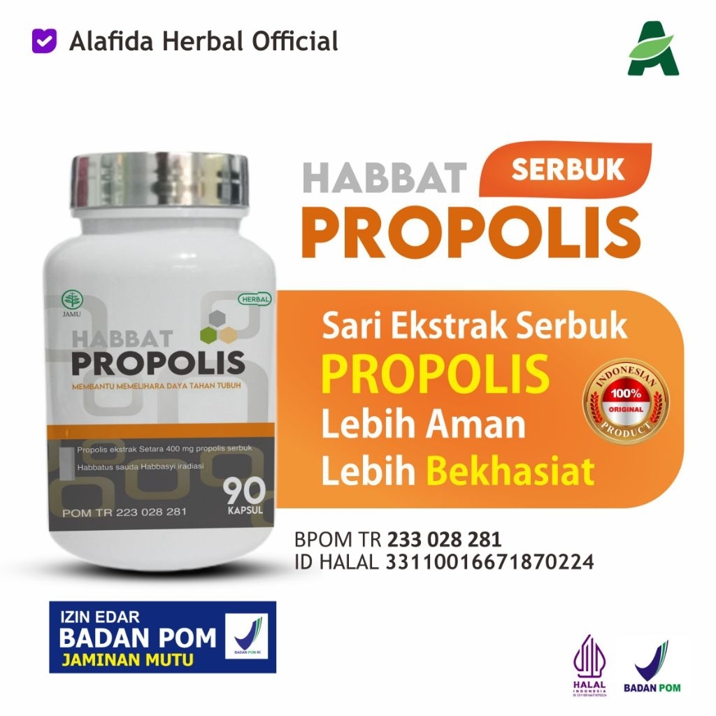 Kapsul ekstrak Propolis Serbuk plus habbat | propolis serbuk kapsul | propolis daya tahan tubuh
