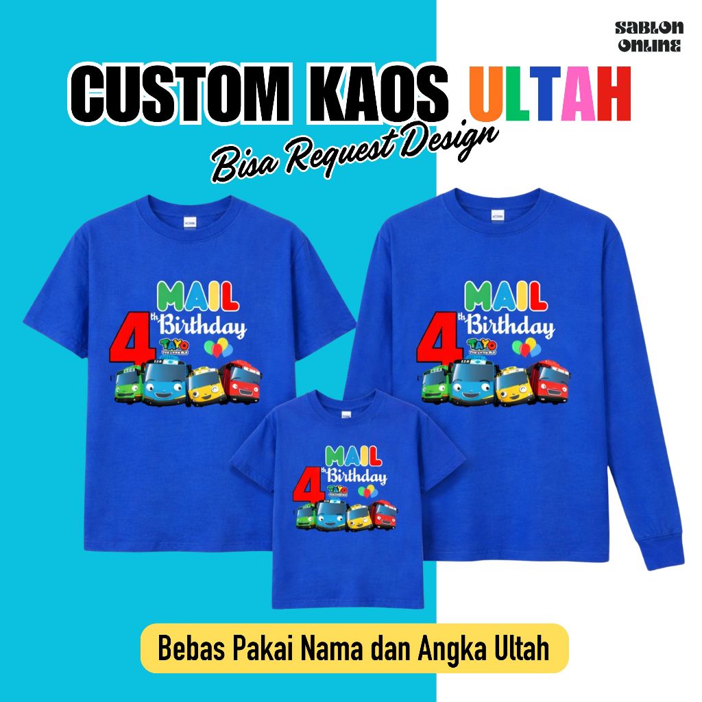 Kaos Ultah Anak Bebas Custom Request Design
