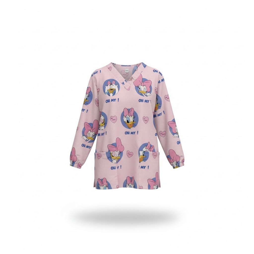 Baju jaga dokter / Baju perawat / Baju KoAs motif Karakter